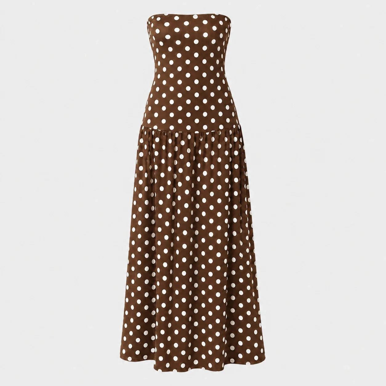 Polka Dot Strapless Maxi Dress WHD0606076
