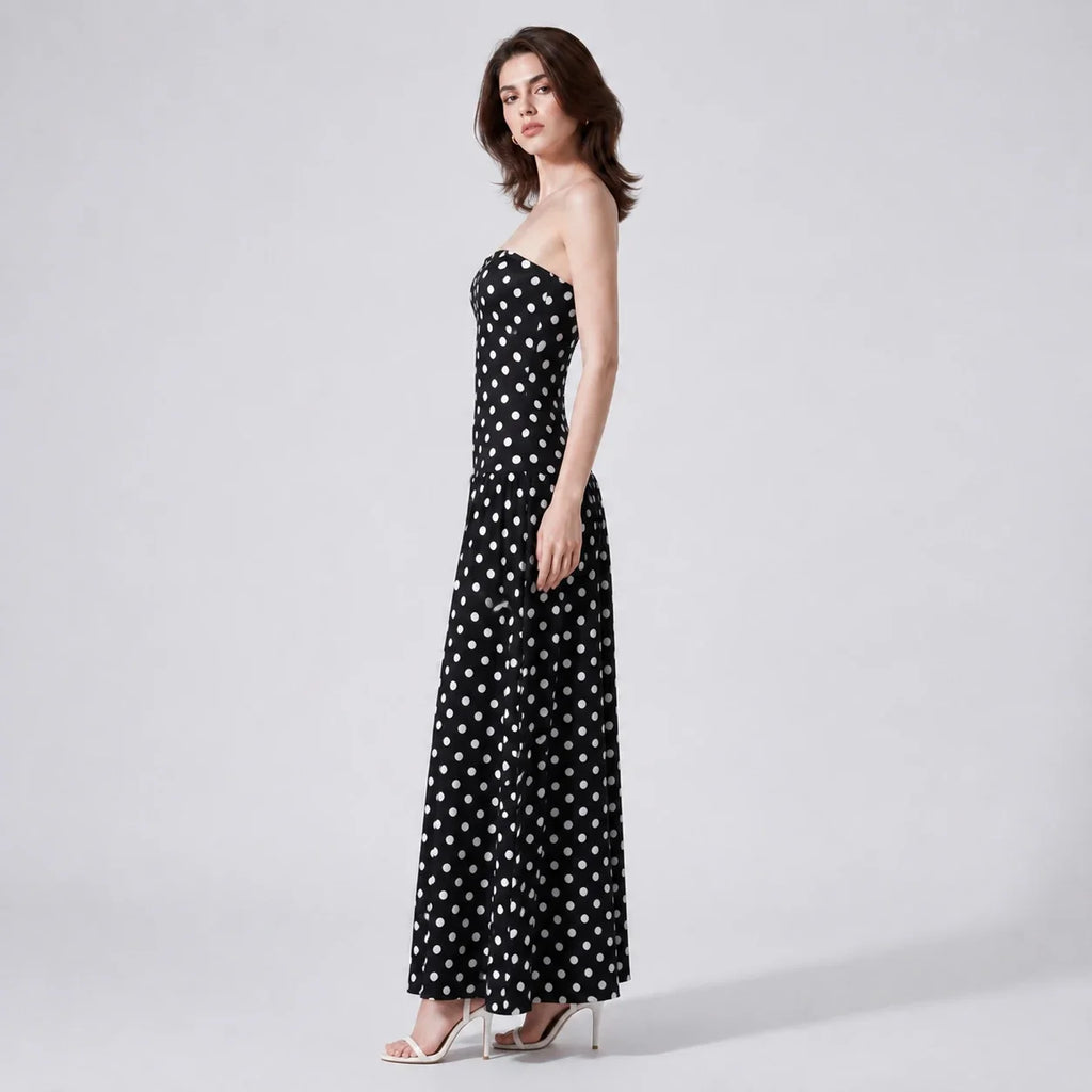 Polka Dot Strapless Maxi Dress WHD0606076