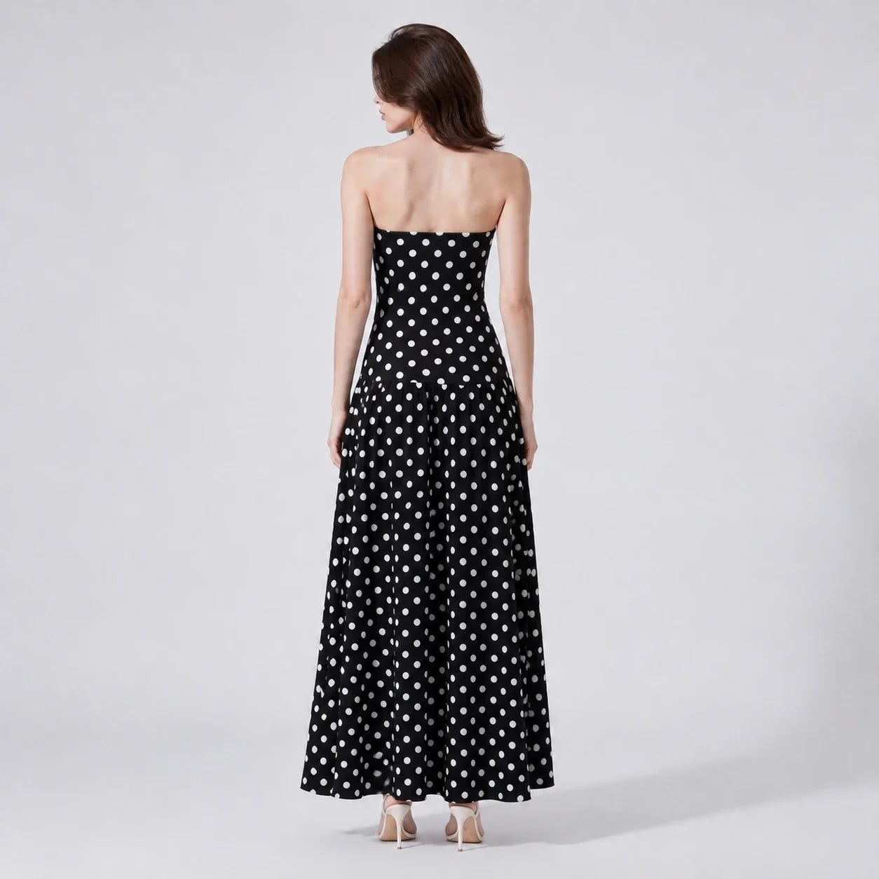 Polka Dot Strapless Maxi Dress WHD0606076