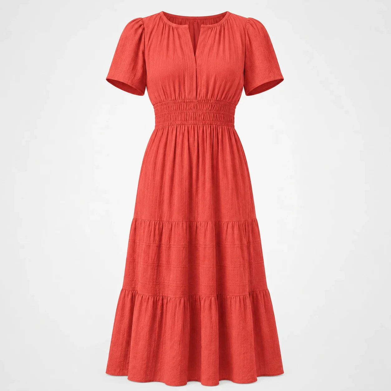 Tiered Smocked Midi Dress WHD0606082