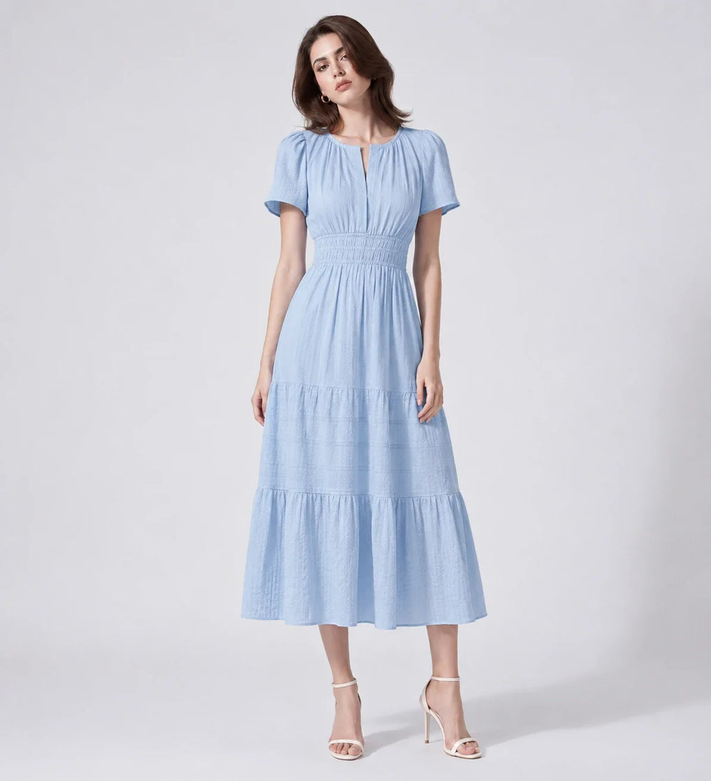 Tiered Smocked Midi Dress WHD0606082