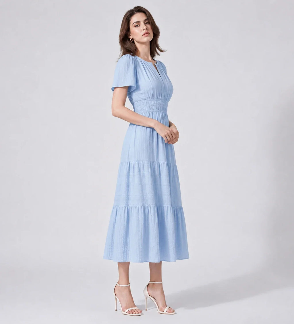 Tiered Smocked Midi Dress WHD0606082