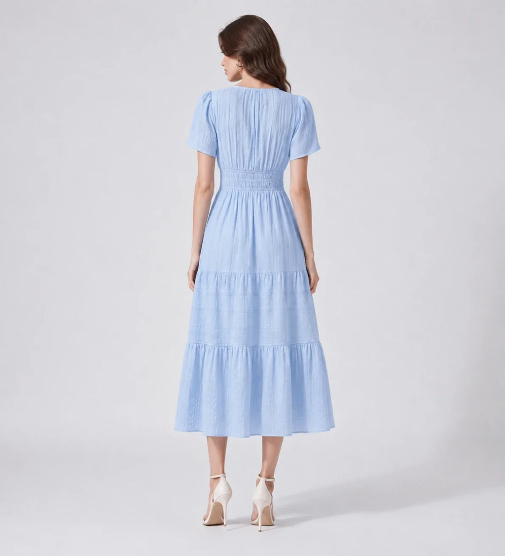 Tiered Smocked Midi Dress WHD0606082