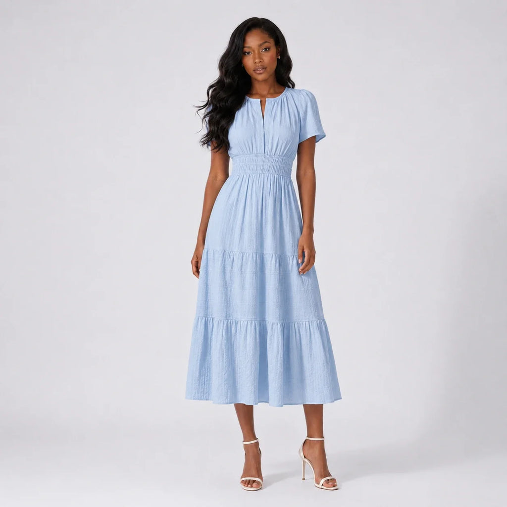 Tiered Smocked Midi Dress WHD0606082