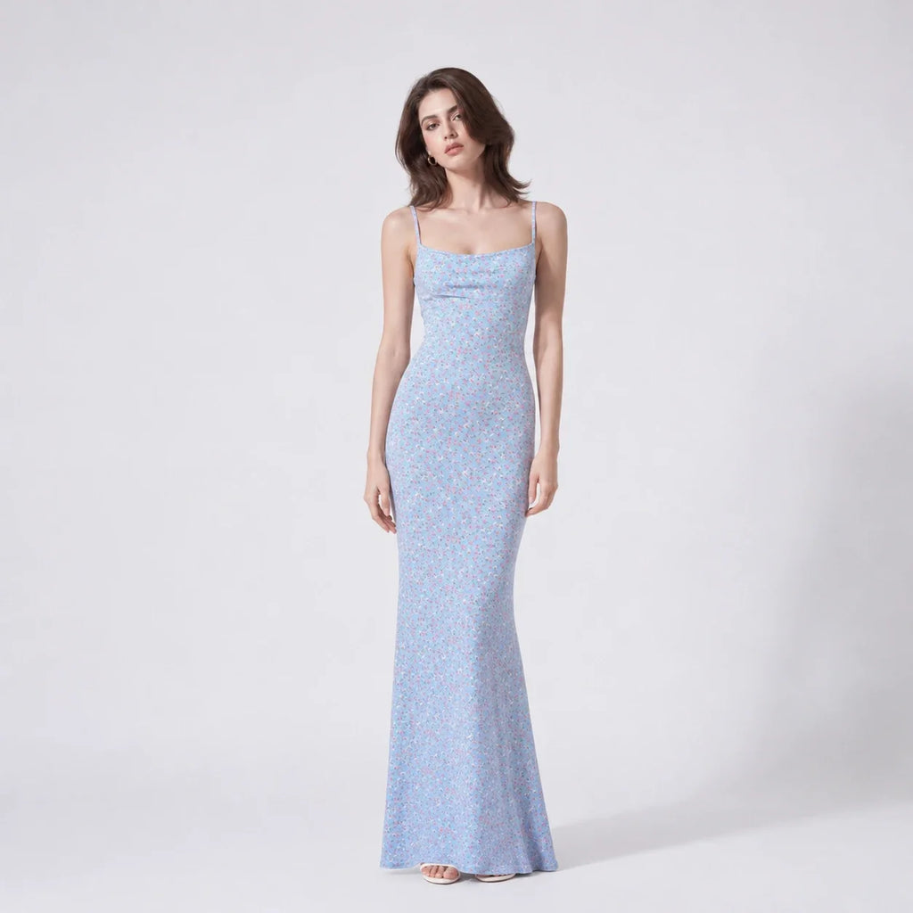 Floral Open Back Maxi Dress WHD0606083