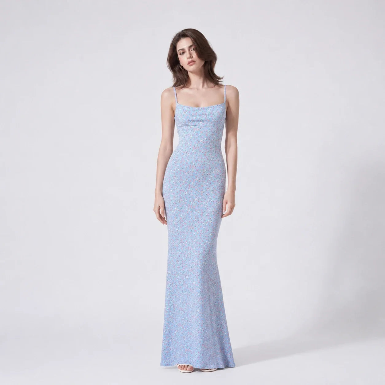 Floral Open Back Maxi Dress WHD0606083