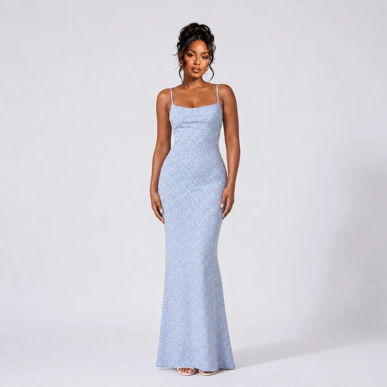 Floral Open Back Maxi Dress WHD0606083
