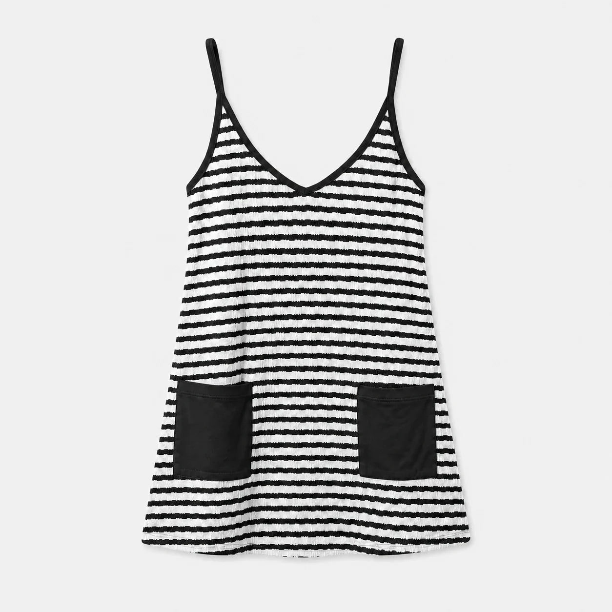 Striped Pocket Tank Dress WHD0606088