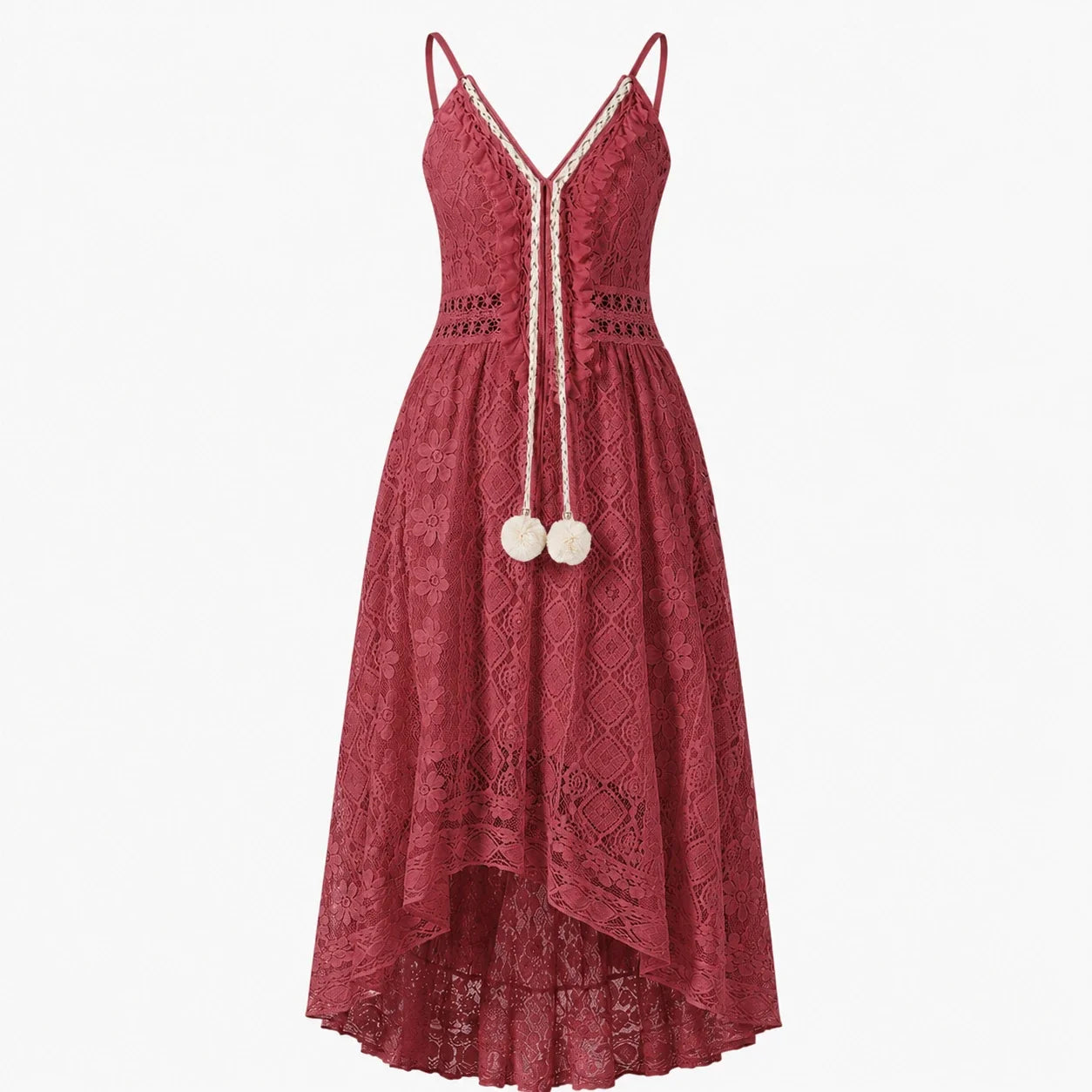 Lace V-Neck Maxi Dress WHD0606097
