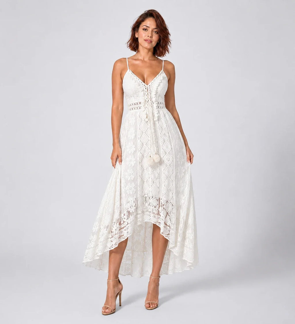 Lace V-Neck Maxi Dress WHD0606097