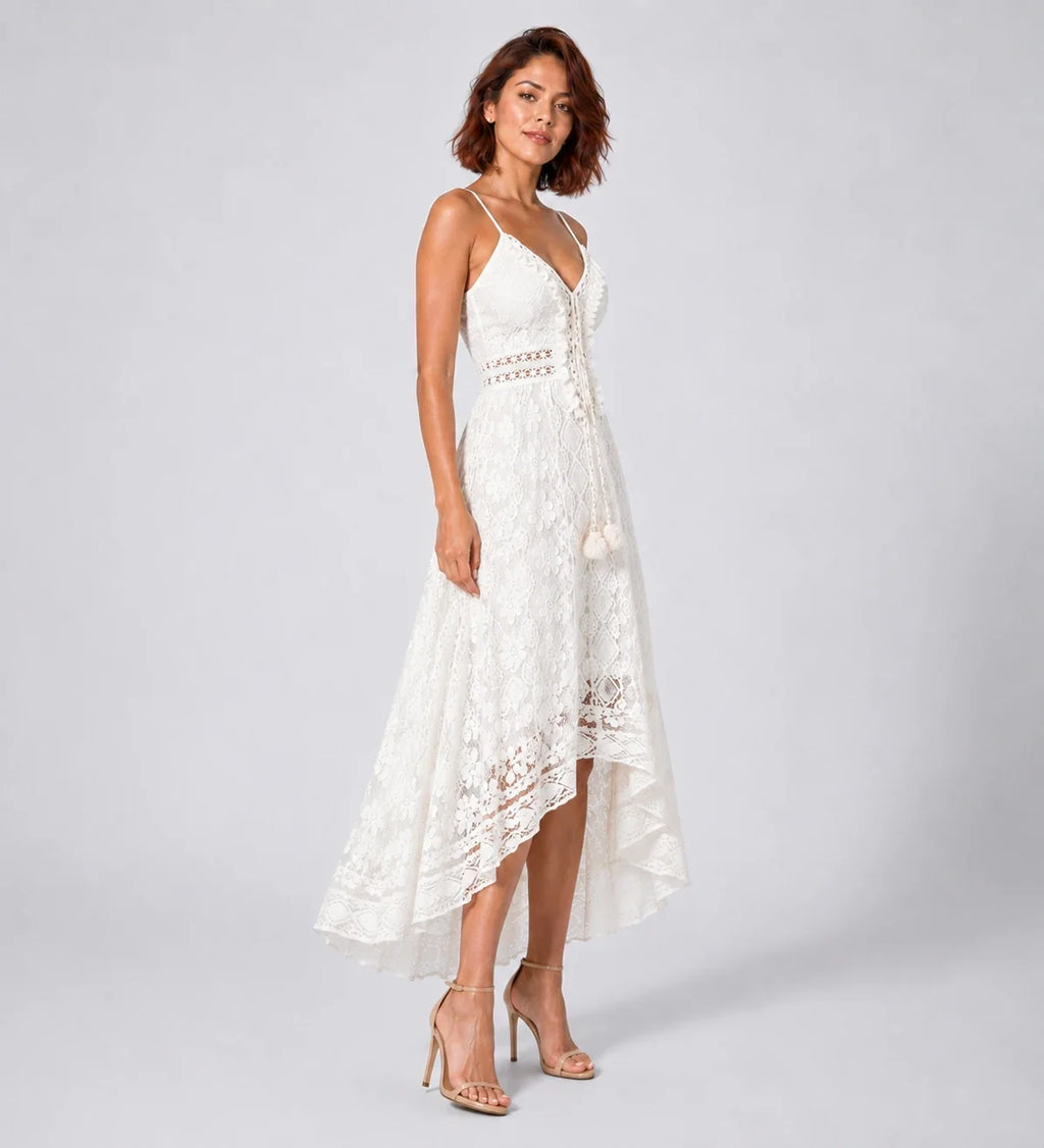 Lace V-Neck Maxi Dress WHD0606097