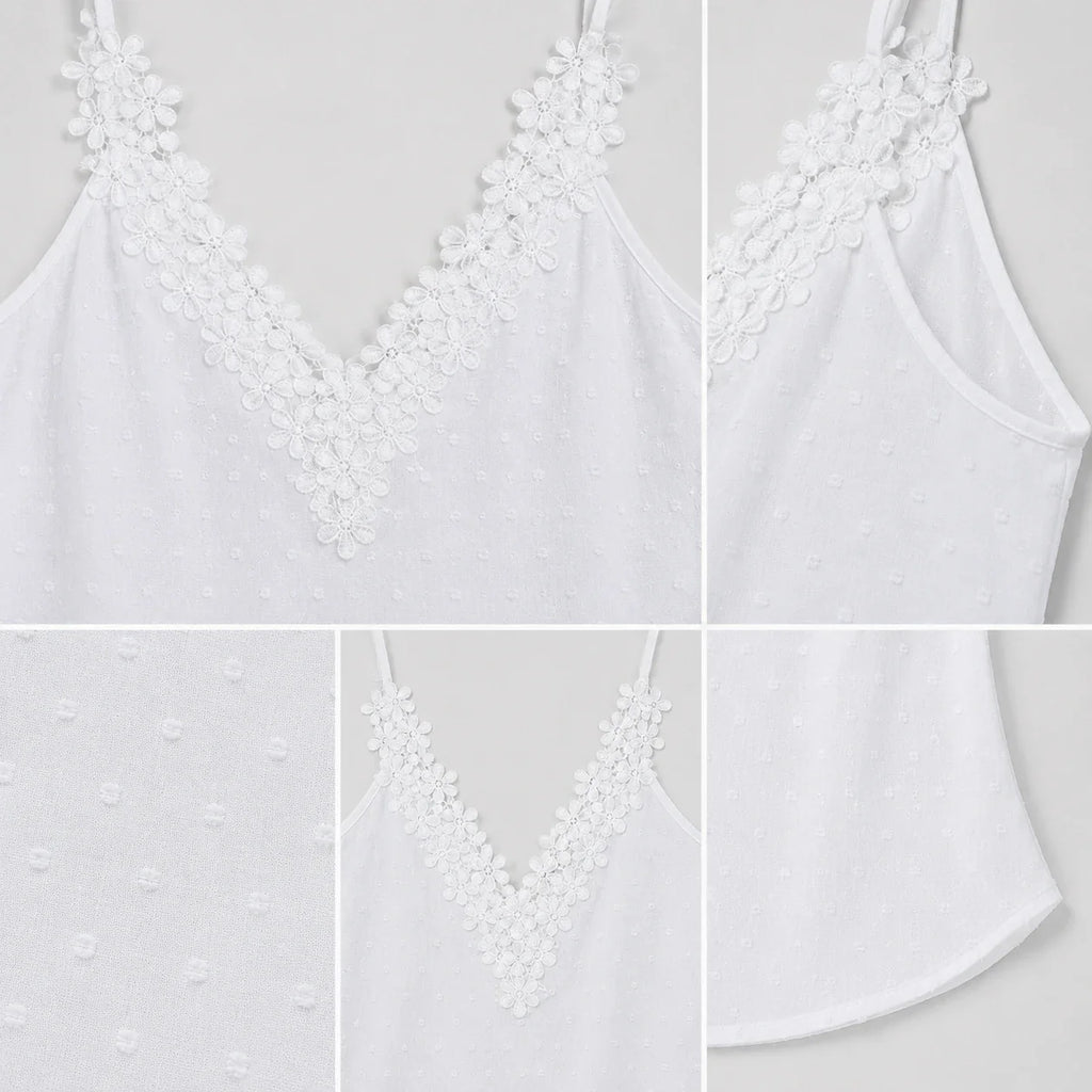 Floral Lace Sleeveless Top WHD0606107