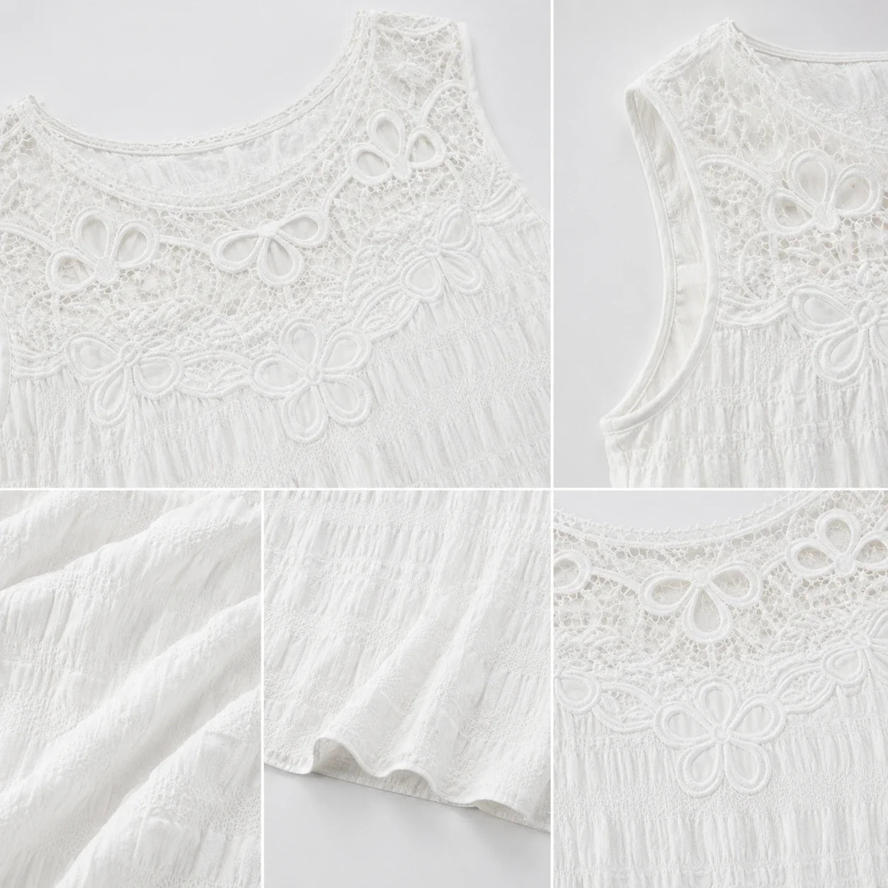 Lace Yoke Sleeveless Top WHD0606109