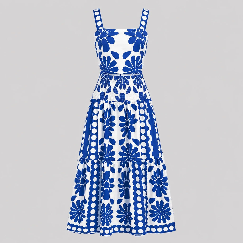 Floral Smocked Maxi Dress WHD0606112