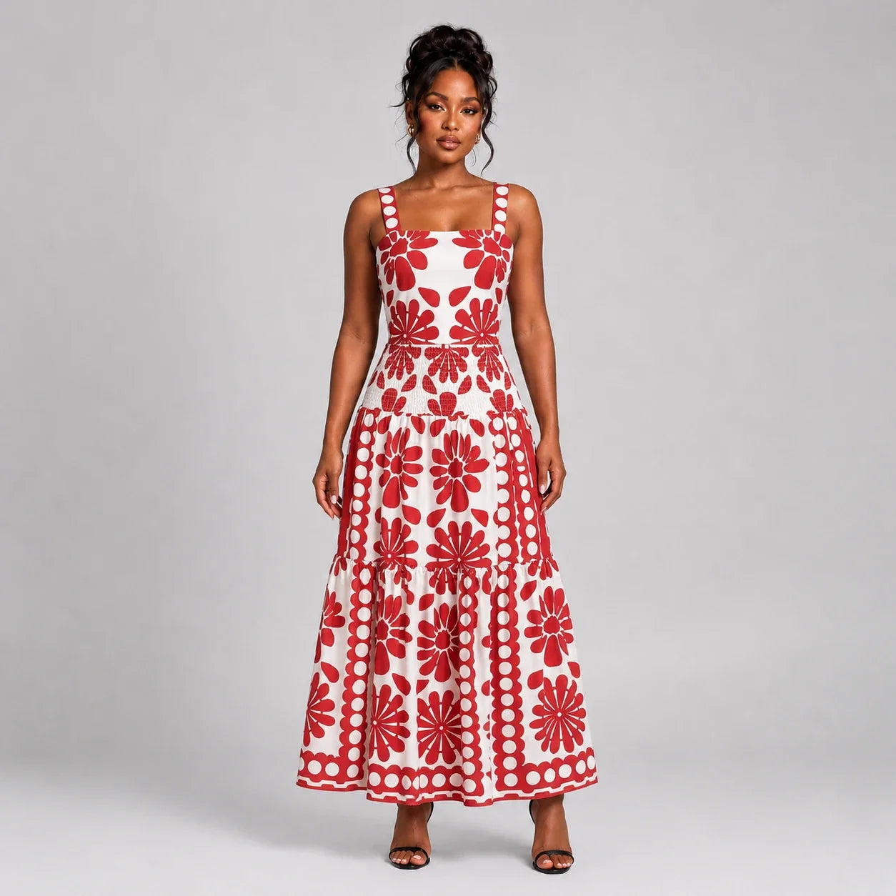 Floral Smocked Maxi Dress WHD0606112