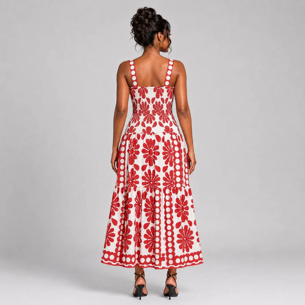 Floral Smocked Maxi Dress WHD0606112