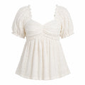 Textured Puff Sleeve Top WHD0606114