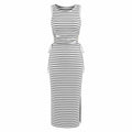 Striped Cutout Midi Dress WHD0606120