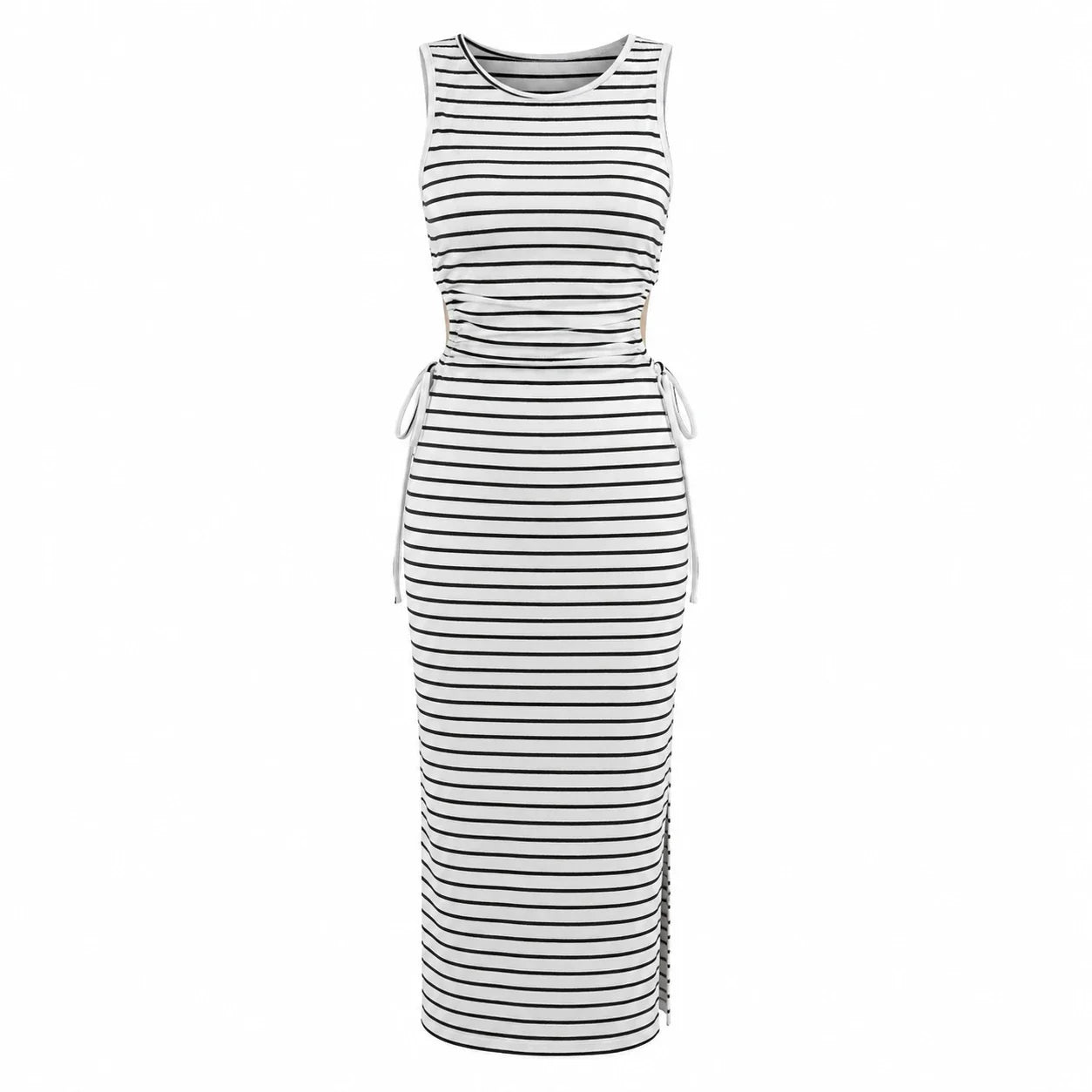 Striped Cutout Midi Dress WHD0606120