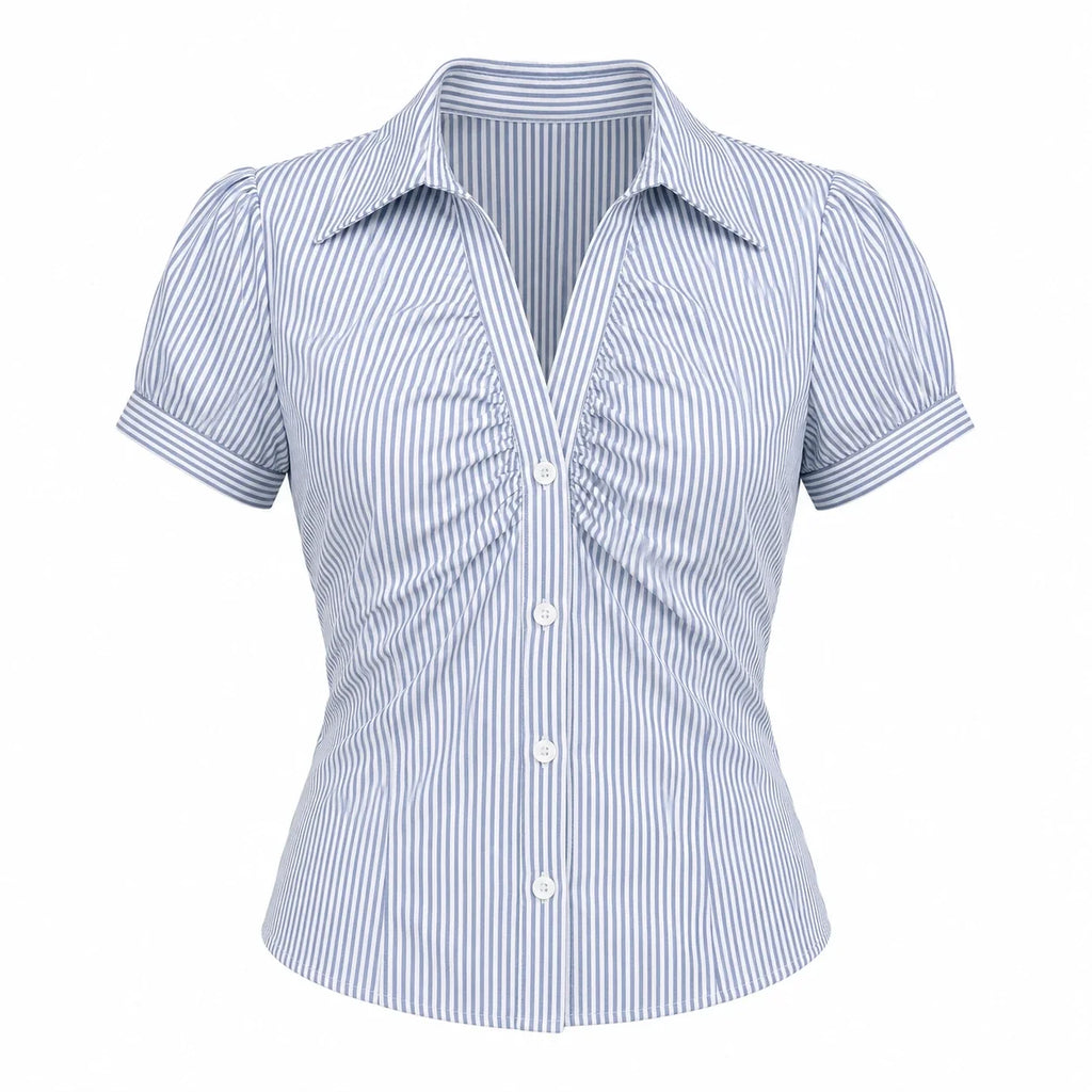 Striped Tie Back Shirt WHD0606123