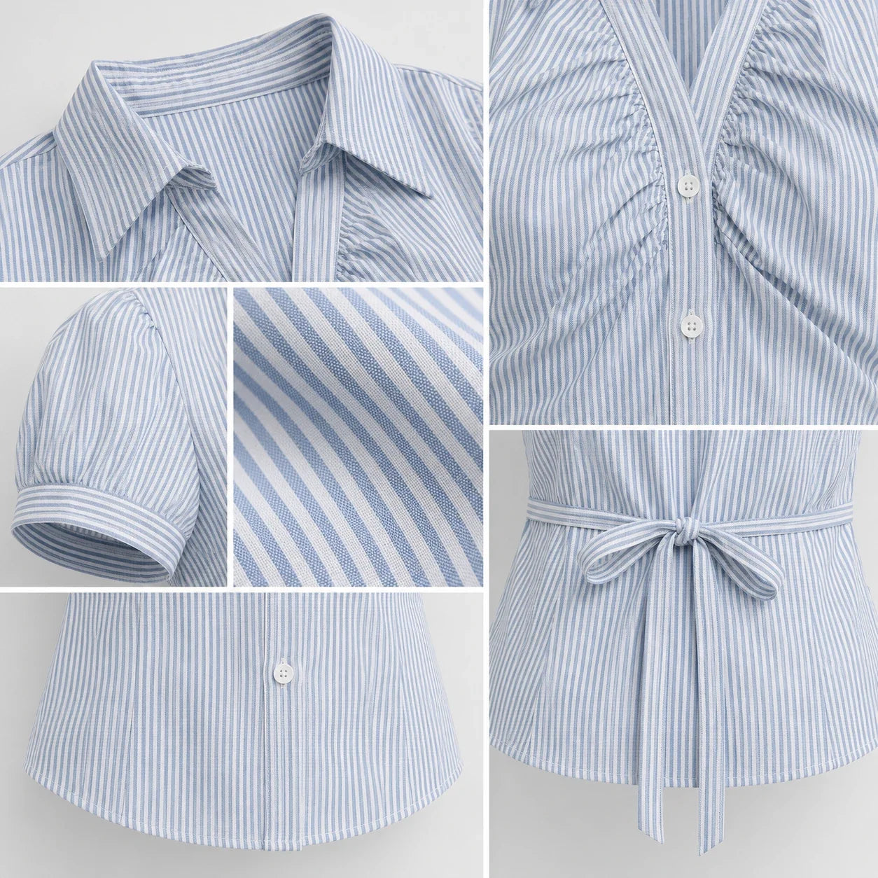 Striped Tie Back Shirt WHD0606123