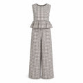 Gingham Peplum Pant Set WHD0606127