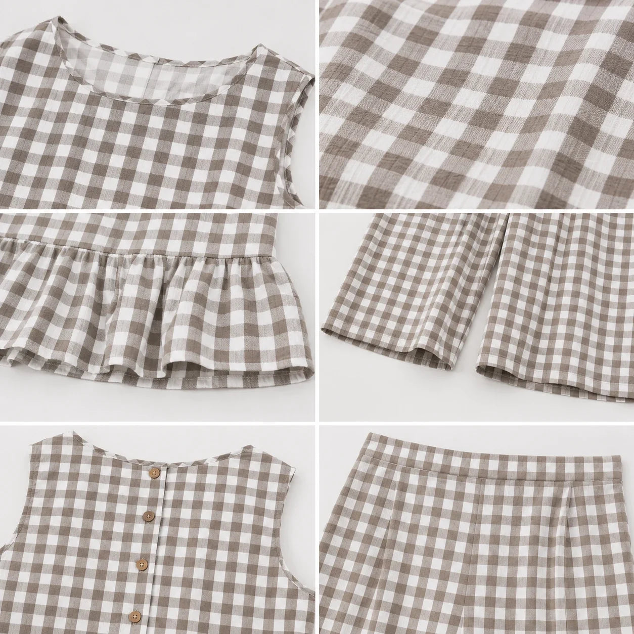Gingham Peplum Pant Set WHD0606127