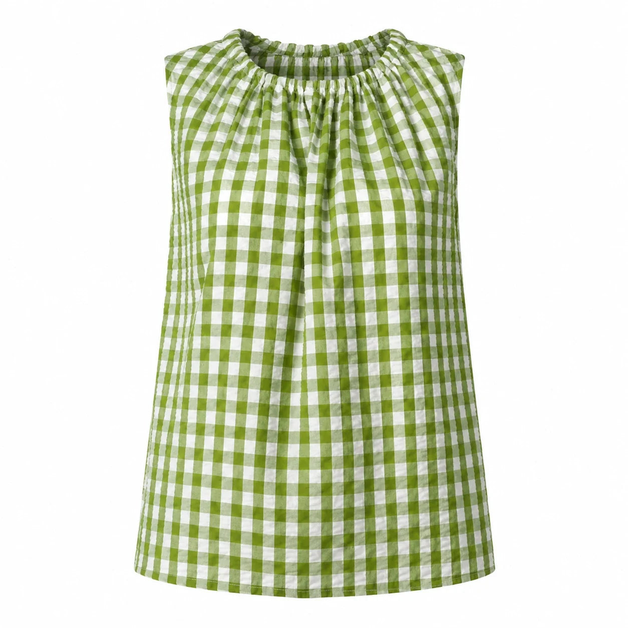 Gingham Tie Back Sleeveless Top WHD0606130