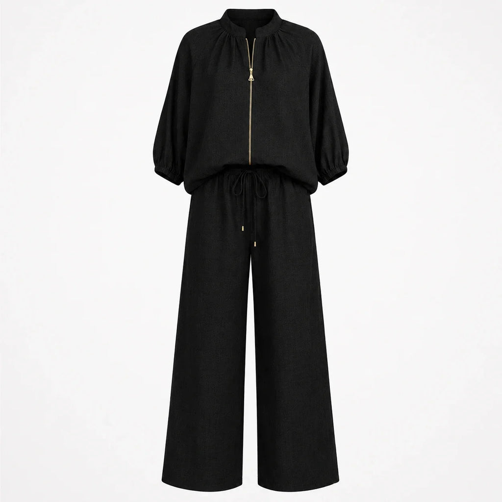 Zip Front Wide Leg Set WHD0606133