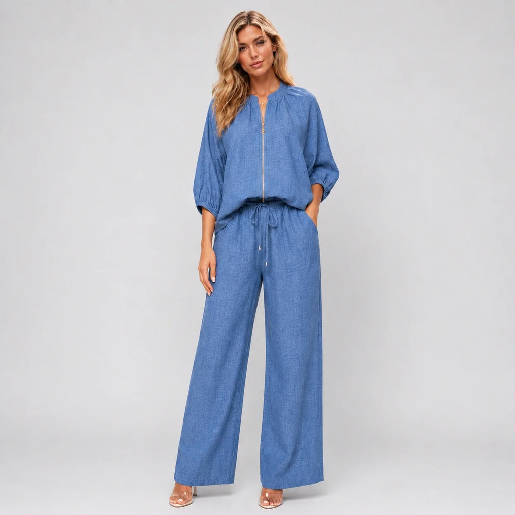 Zip Front Wide Leg Set WHD0606133