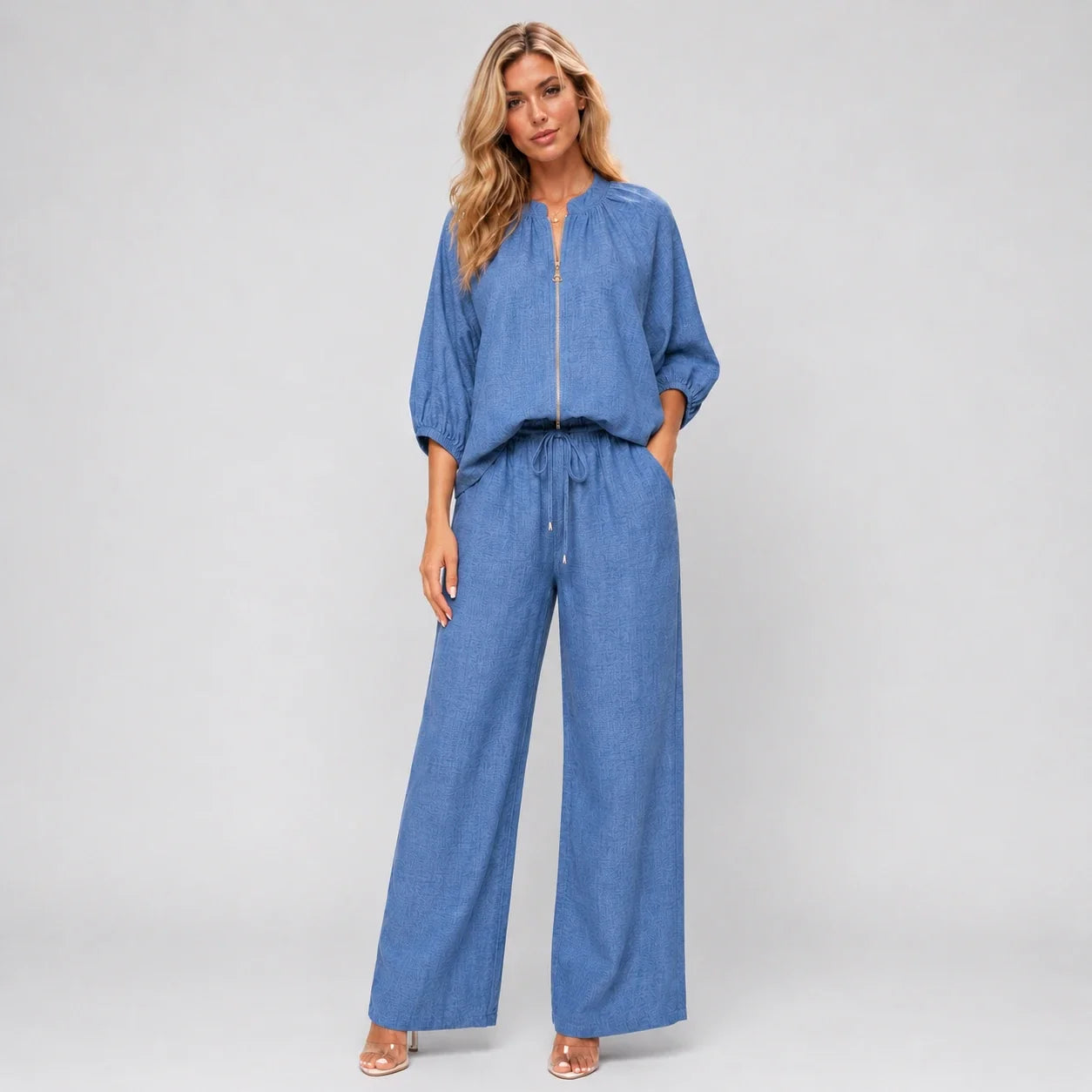 Zip Front Wide Leg Set WHD0606133