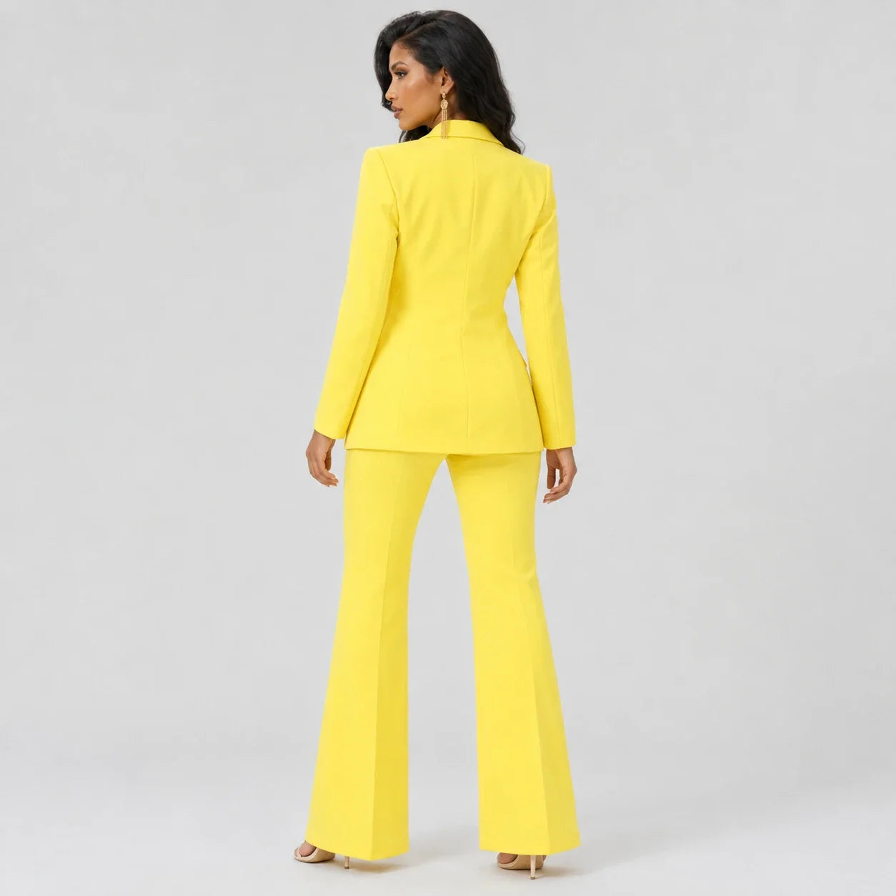 Yellow Tailored Suit Set WHD0606134