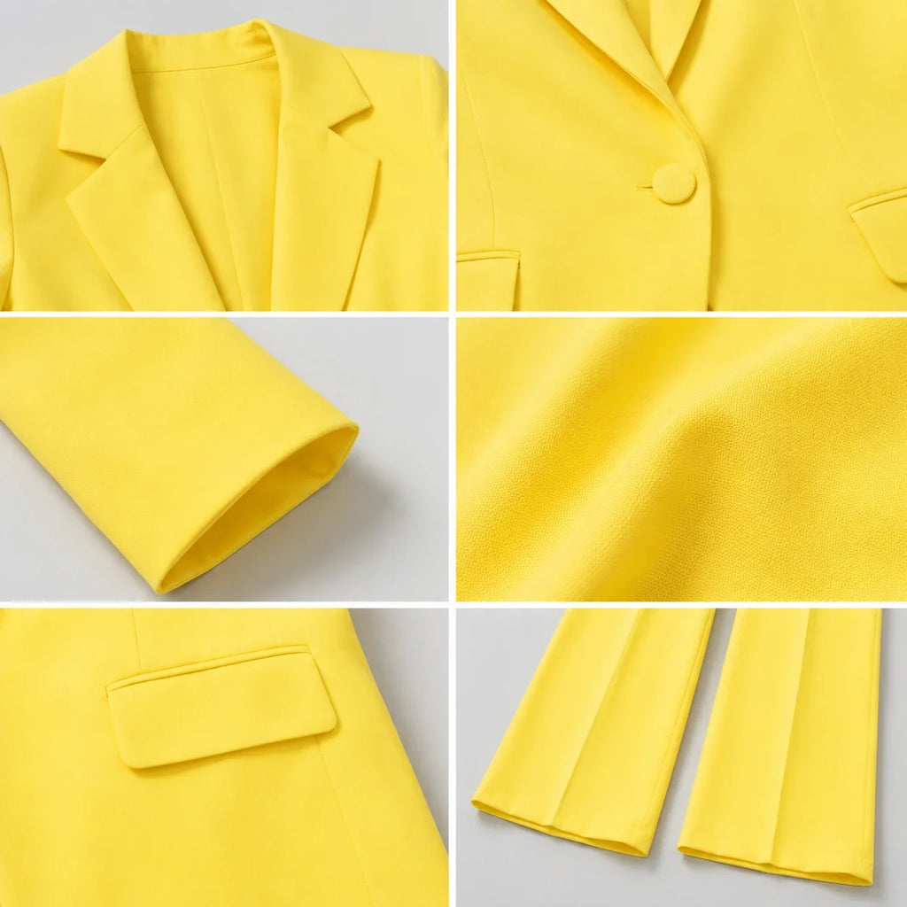 Yellow Tailored Suit Set WHD0606134