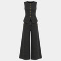 Sleeveless Denim Wide Leg Set WHD0606135