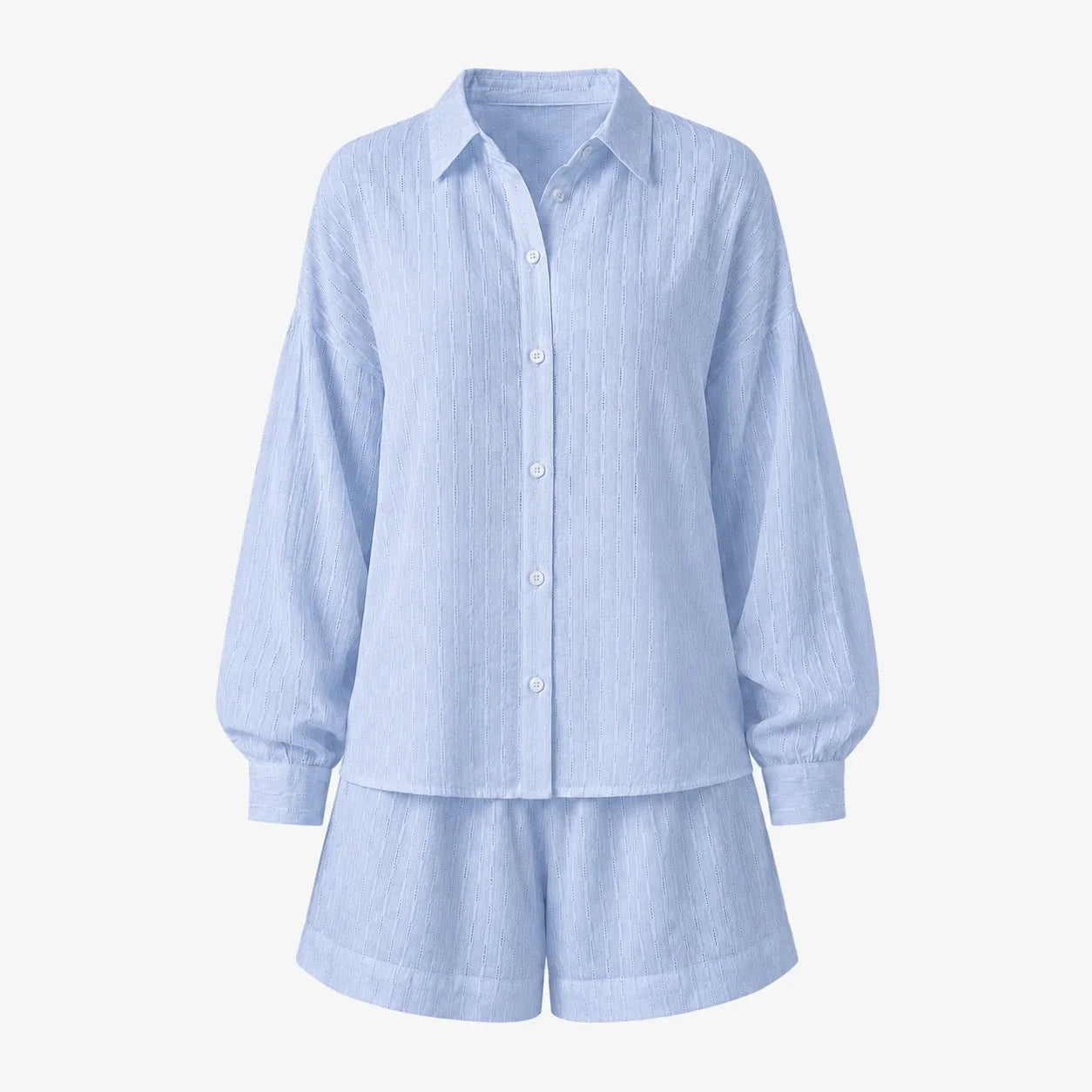 Textured Shirt Shorts Set WHD0606136