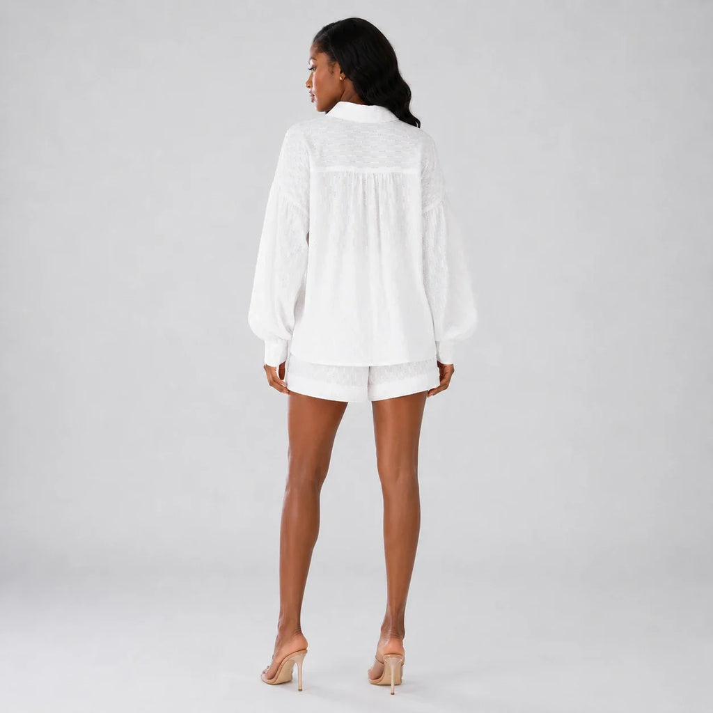 Textured Shirt Shorts Set WHD0606136
