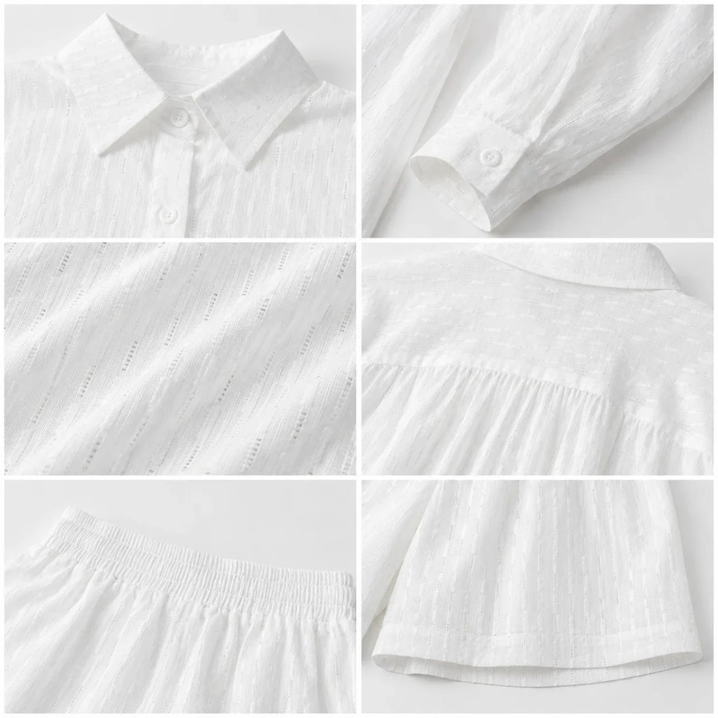 Textured Shirt Shorts Set WHD0606136