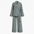 Striped Tie Waist Set WHD0606140