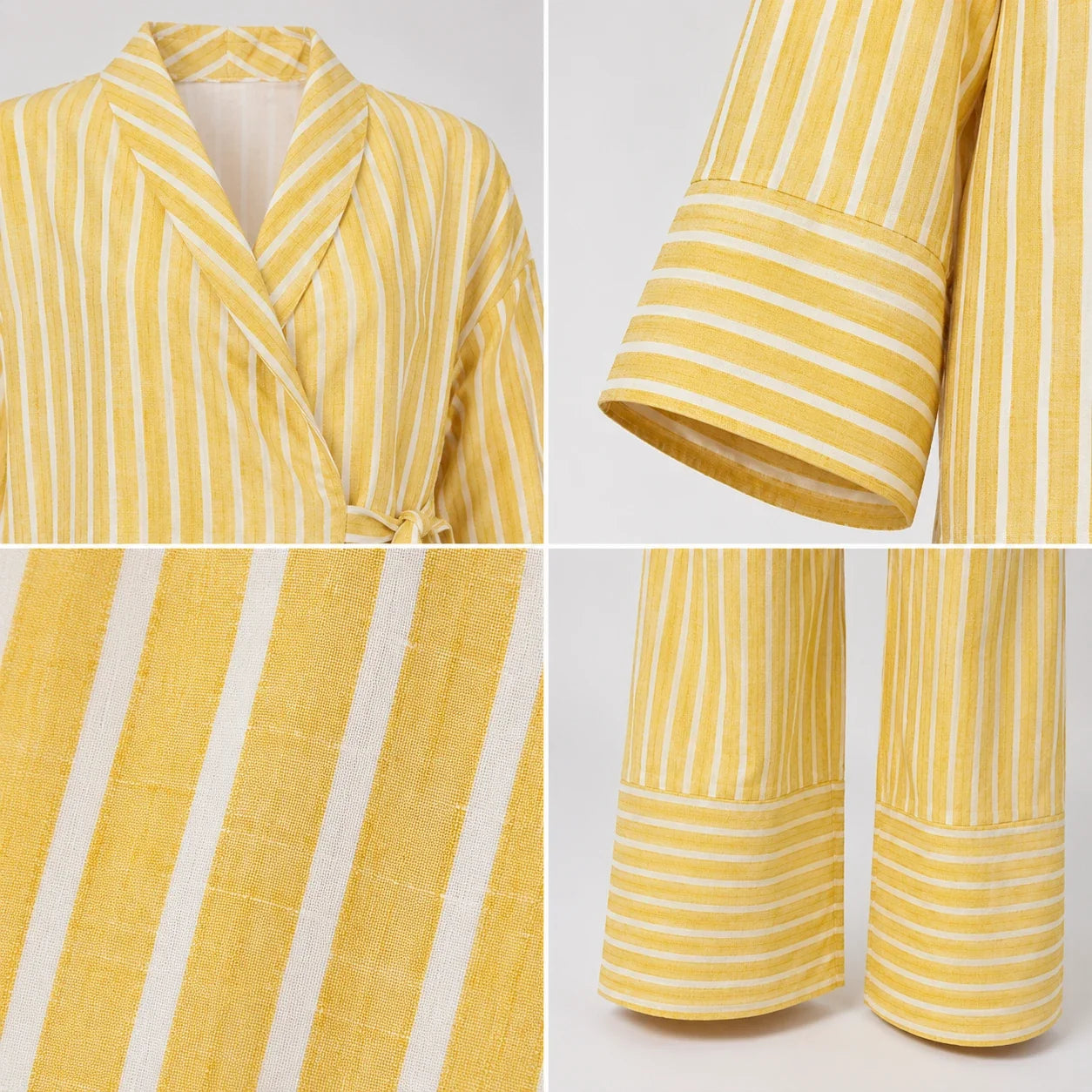 Striped Tie Waist Set WHD0606140