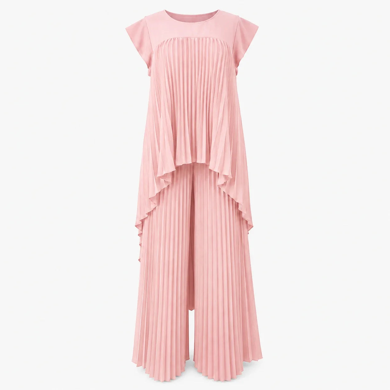 Pleated Overlay Wide Leg Set WHD0606141