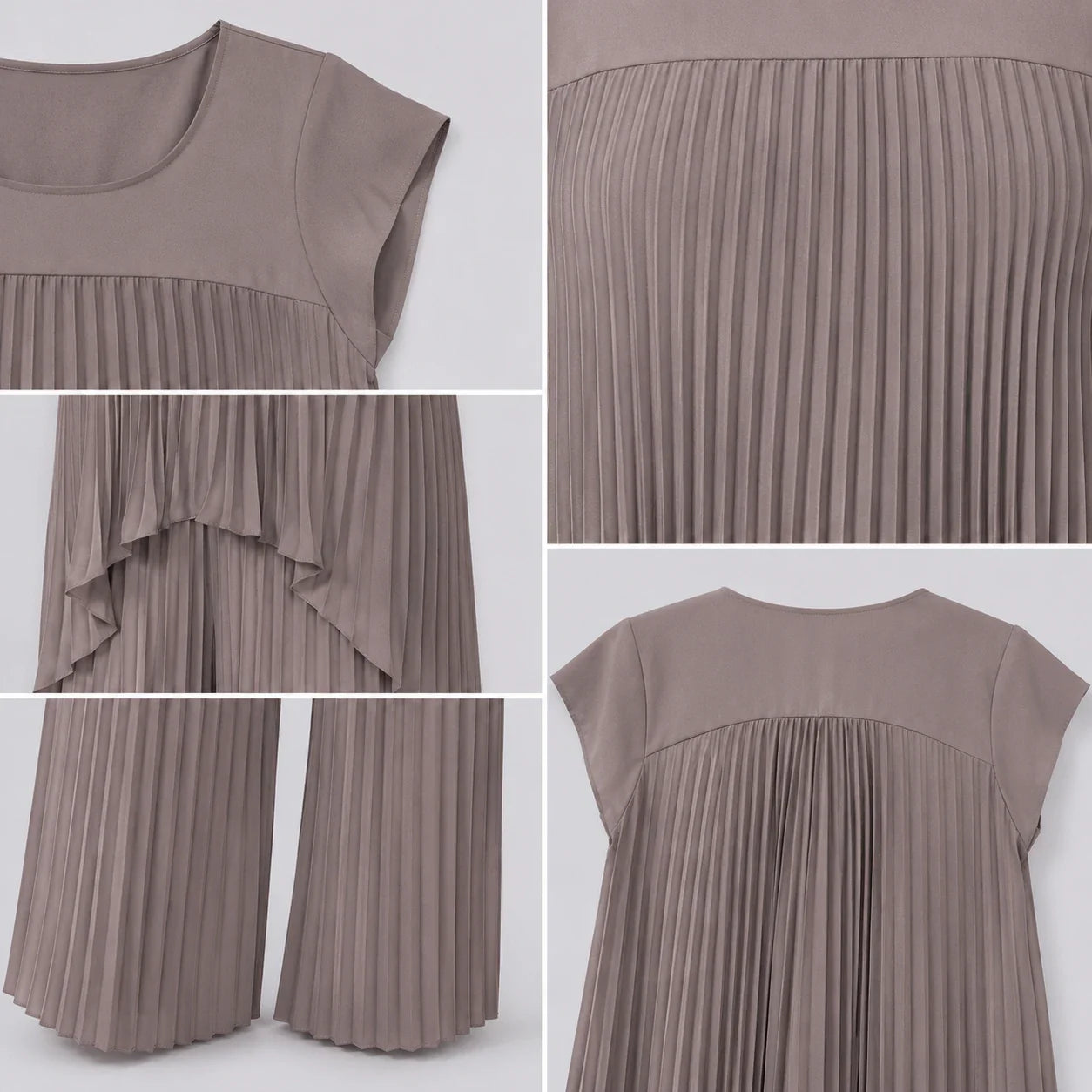 Pleated Overlay Wide Leg Set WHD0606141
