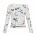 Graffiti Mesh Long Sleeve Top WHD0606144