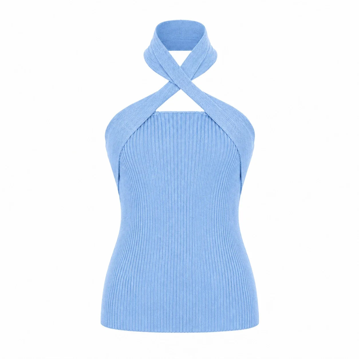 Cross Halter Knit Top WHD0606146