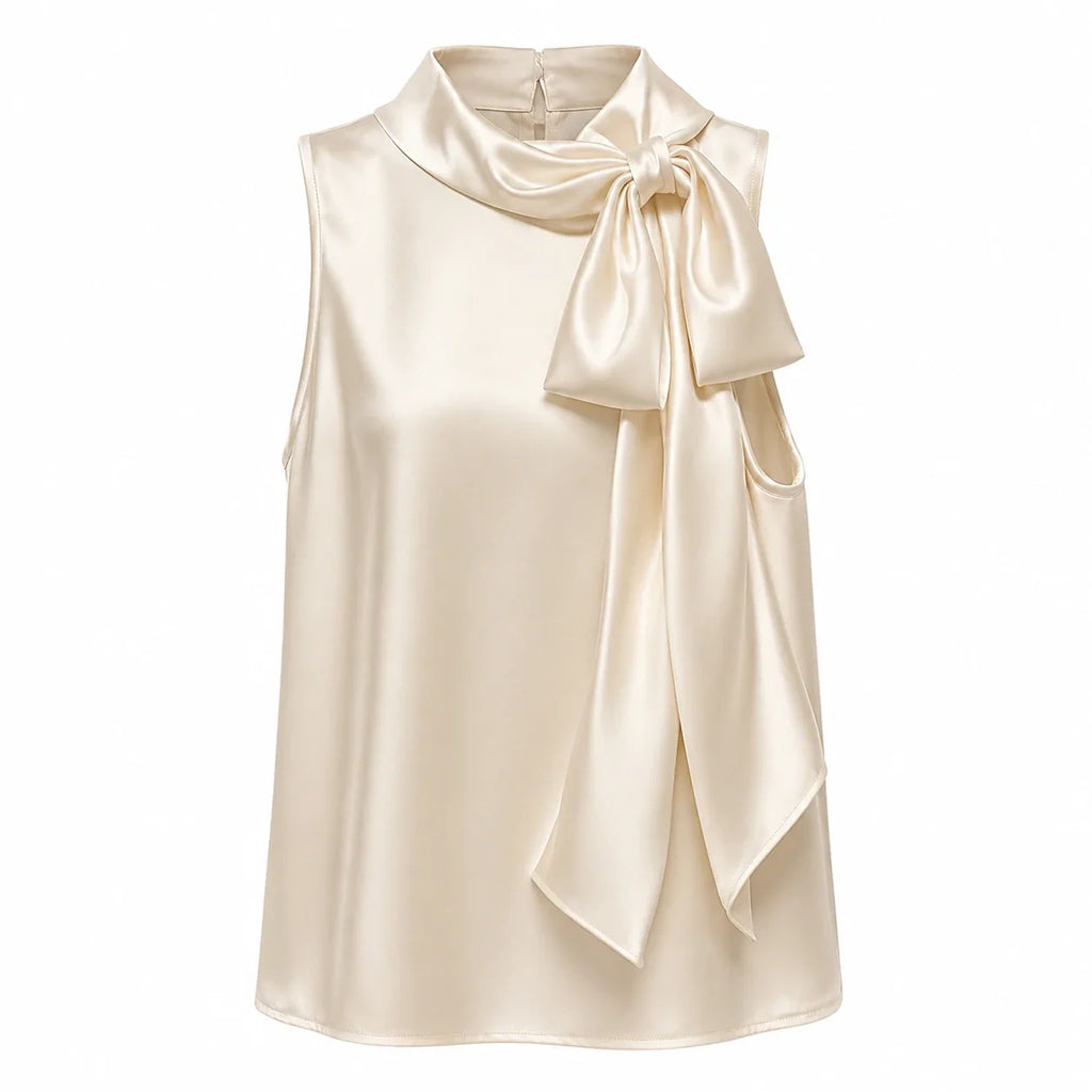 Satin Bow Neck Top WHD0606147