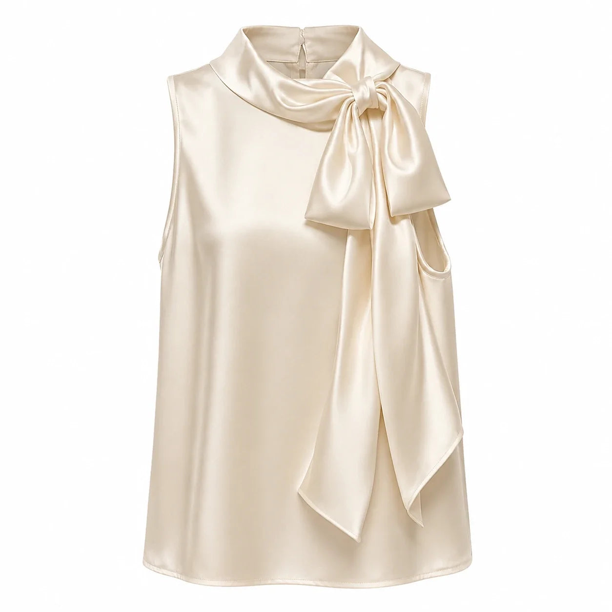 Satin Bow Neck Top WHD0606147