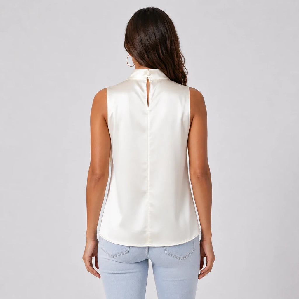 Satin Bow Neck Top WHD0606147