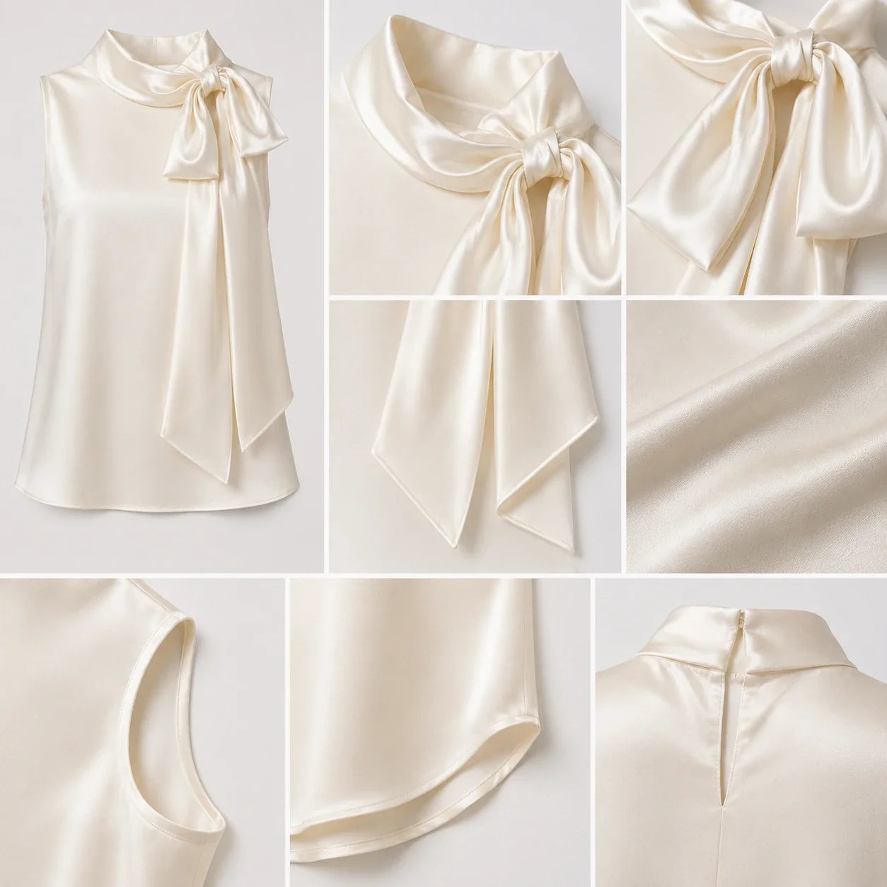 Satin Bow Neck Top WHD0606147