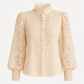 Lace Pearl Button Blouse WHD0606148