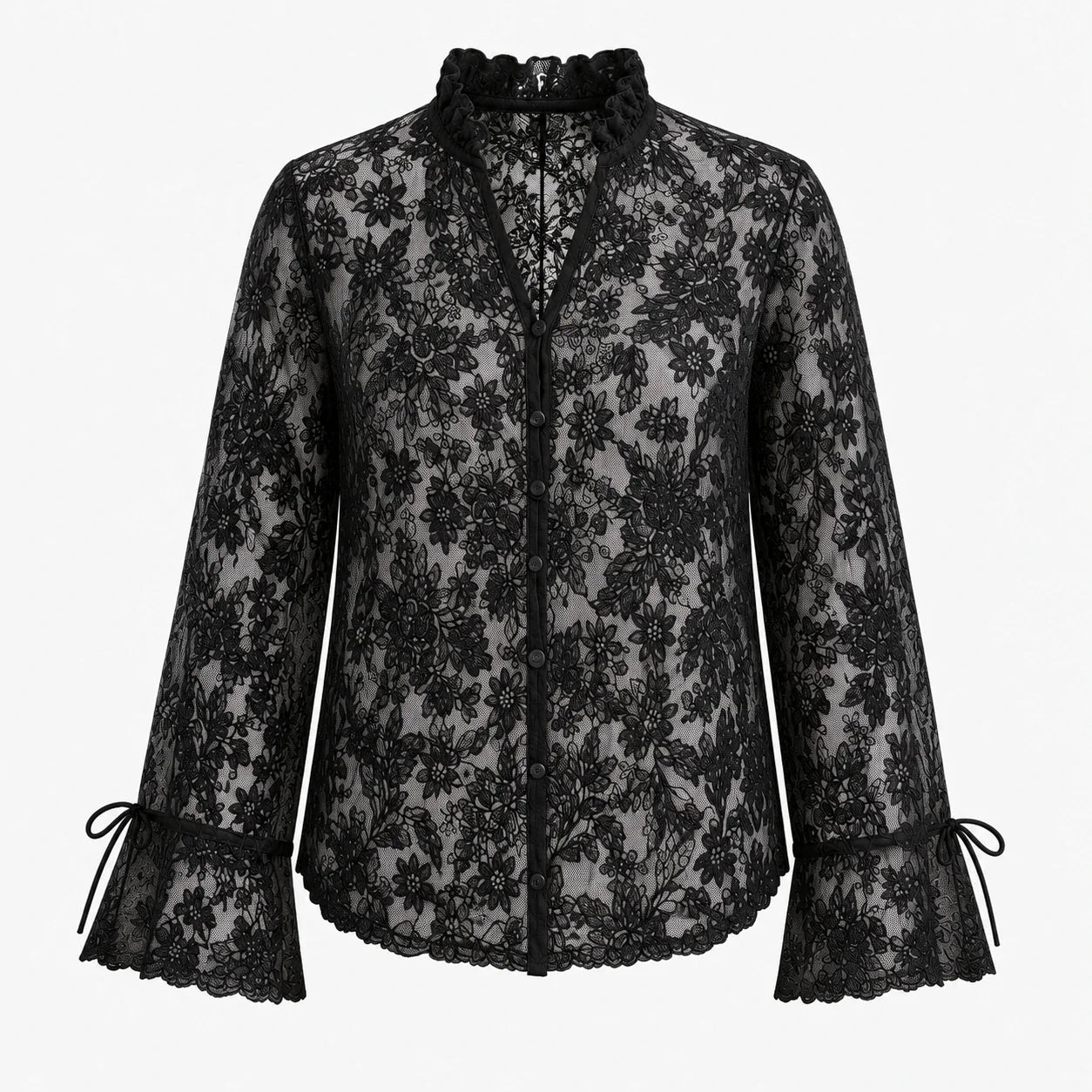 Floral Lace Button Blouse WHD0606149