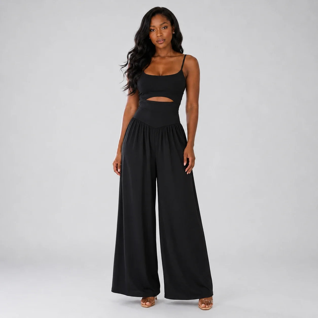 Open Back Wide Leg Jumpsuit WHD0606152